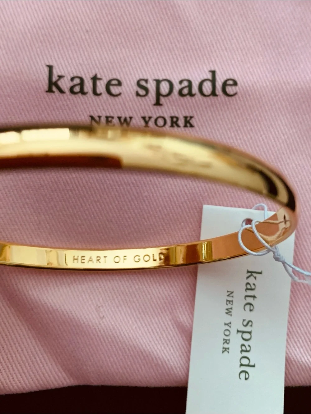 kate spade Gold Plated Idiom “Heart of Gold” Bangle Bracelet NWT